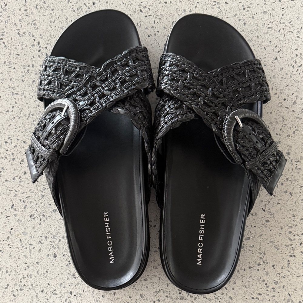 Marc Fisher Textured Black Women's Sandals